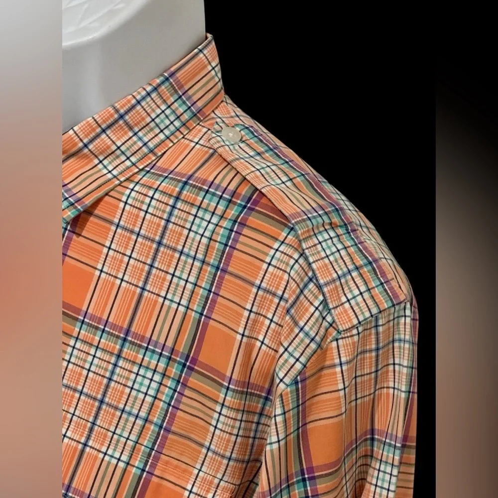 Polo Ralph Lauren Men Shirt Plaid TRIM‎ MILITARY Button Flap Pocket Epaulets XL